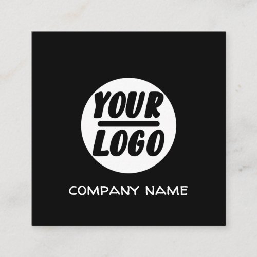 elegant Black custom Business Logo  professional Square Business Card