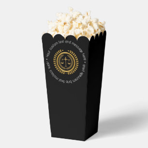 Elegant Black Custom Company Logo Black Popcorn Favor Boxes