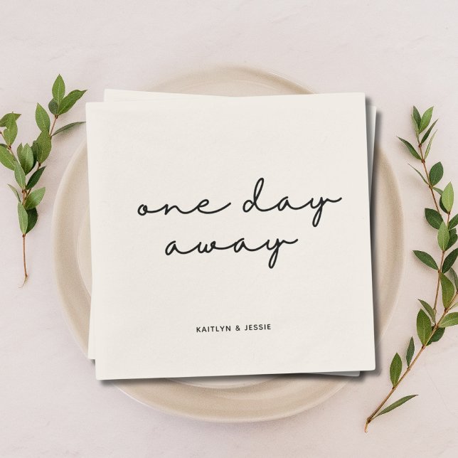 Elegant Black Custom Rehearsal Dinner One Day Away Napkins (Elegant Black Custom Rehearsal Dinner One Day Away Napkins
)