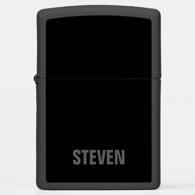 Elegant Black Custom Zippo Lighter (Front)