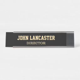 Elegant Black Customizable Desk Name Plate | Zazzle