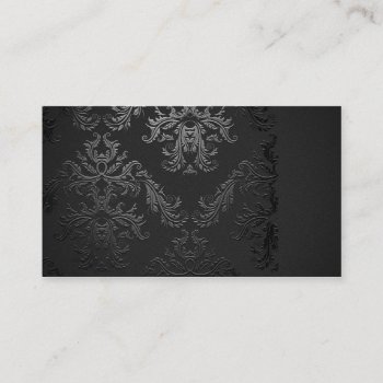 Elegant Black Damask Business Card Template by businesscards247 at Zazzle