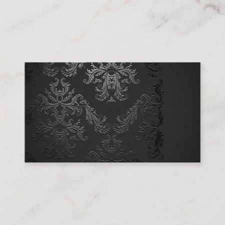 Elegant Black Damask Business Card Template