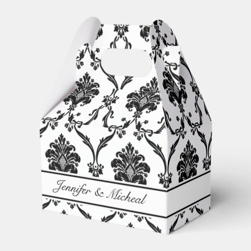 Elegant Black Damask Customizable　Favor Box