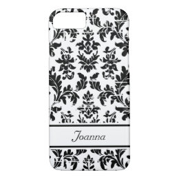 Elegant Black Damask Customized iPhone 7 Case