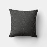Elegant Black Damask Lace Throw Pillow at Zazzle