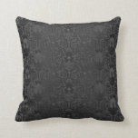 Elegant Black Damask Lace Throw Pillow