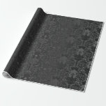 Elegant Black Damask Lace Wrapping Paper at Zazzle