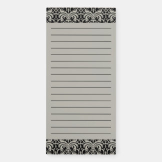 Elegant Black Damask To Do List Magnetic Notepad