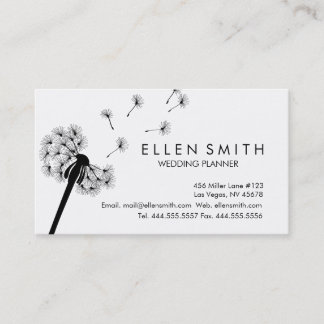 Elegant Black Dandelion Business Card