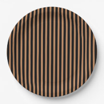 Elegant Black & Dark Brown Striped Modern Vintage