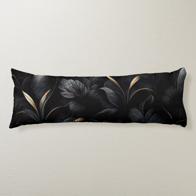 Elegant Black Design Body Pillow (Front)