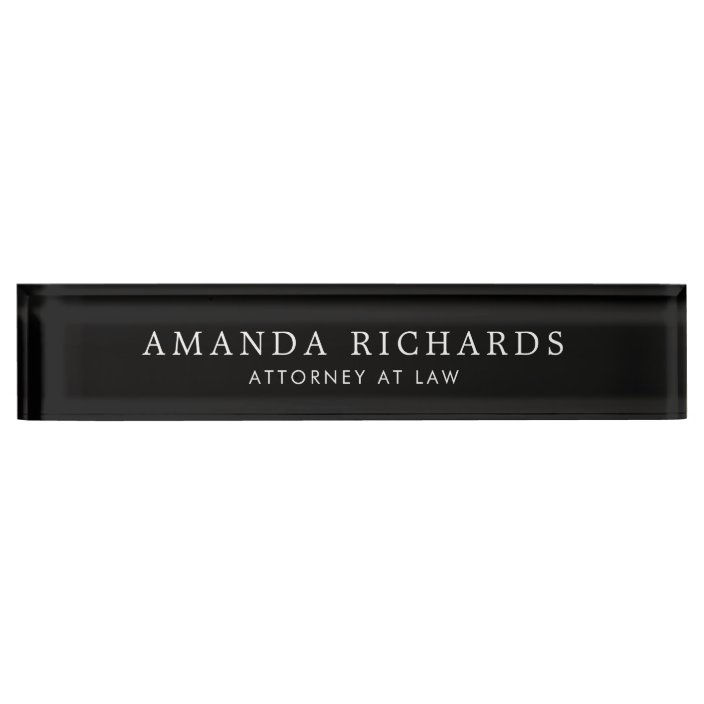 Elegant black desk name plate | Zazzle.com