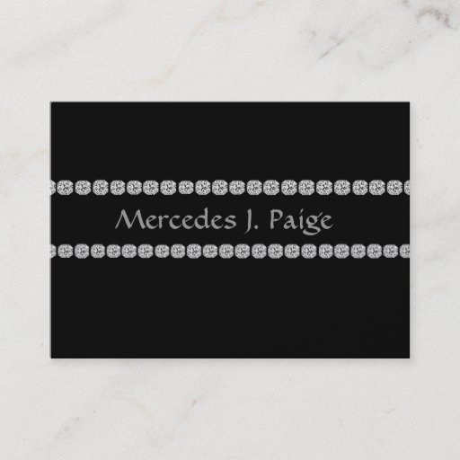 Customizable ELEGANT BLACK DIAMOND FAUX Business Card