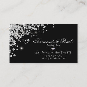 Elegant Black Diamond Jewel Designed Sparkle Business Card