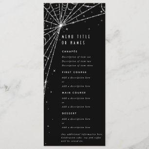 Elegant Black Diamond Spider Web Flat 4 Course Menu