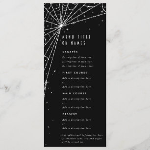 Elegant Black Diamond Spider Web Flat 4 Course Menu