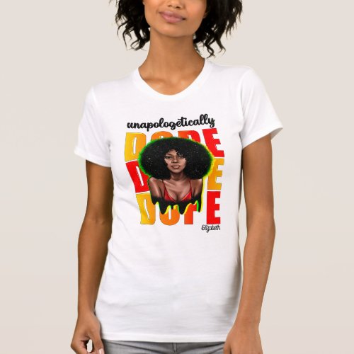 Elegant Black Diva with Bold Modern Style T_Shirt