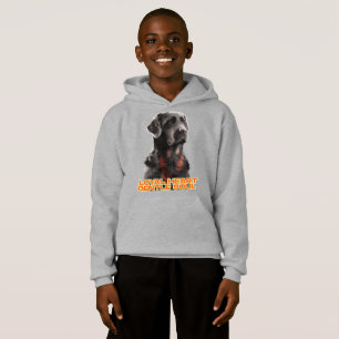 Elegant Black Dog Portrait-Realistic Pet Art Hoodie