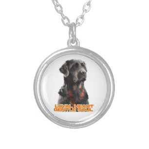 Elegant Black Dog Portrait-Realistic Pet Art Silver Plated Necklace