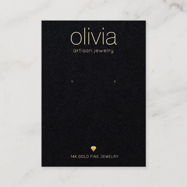 Elegant Black Earring Jewelry Display Holder Business Card (Front)