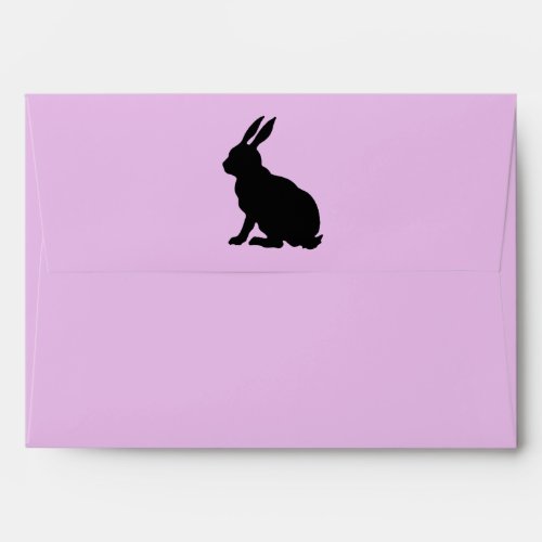 Elegant Black Easter Bunny Silhouette Pretty Pink Envelope
