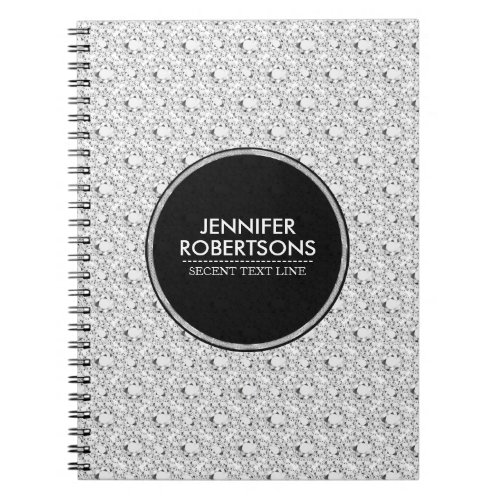 Elegant Black  Encrusted White Diamonds Glitter 2 Notebook