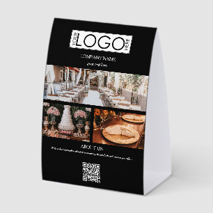 Elegant Black Event Planning Business 3 Photos  Paper Table Tent