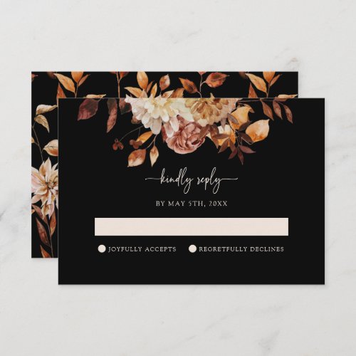 Elegant Black Fall RSVP Card