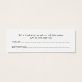 Elegant Black Faux Gold Beauty Salon Referral Card (Back)