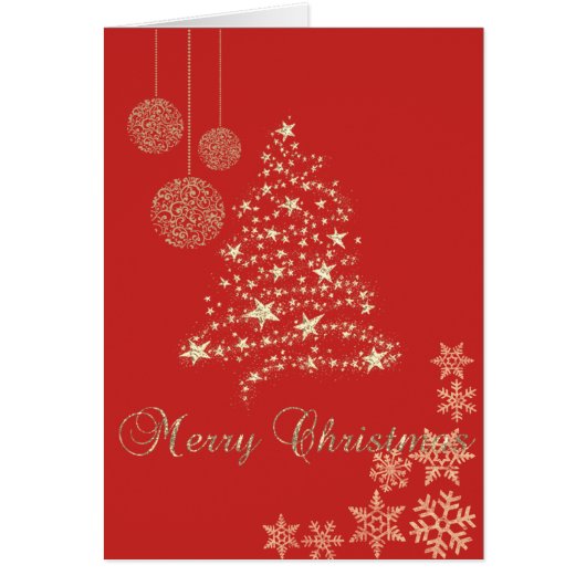 Elegant Black,Faux Gold Christmas Tree,Snowflakes (Front)