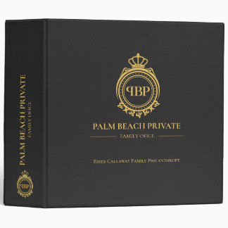 Elegant Black Faux Leather Custom Logo 3 Ring Binder