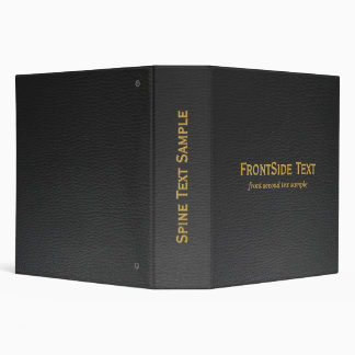 Elegant Black Faux Leather Look Binder