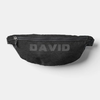 Elegant Black Faux Leather Personalized Name