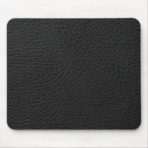 Elegant Black Faux Leather Print Mouse Pad