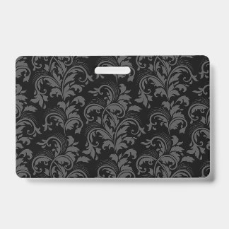 Elegant Black Floral Badge