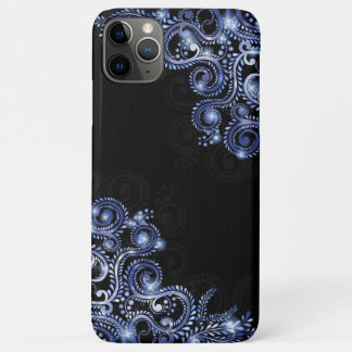Elegant Black Floral Damask iPhone 11 Pro Max Case