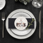 Elegant Black Floral Rust  Round Paper Coaster<br><div class="desc">These elegant wedding coasters feature a beautiful floral design in Black,  terra cotta,  rust and gray.</div>