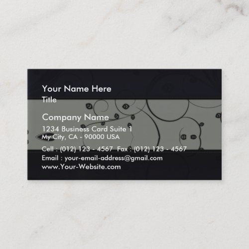 Elegant Black floral wedding gift Business Card