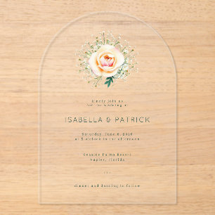 Elegant Black Floral Wedding Invitation