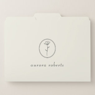 Elegant Black Flower Line Art Logo   Script Name File Folder