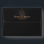 Elegant Black flower Tarot Gothic wedding Envelope<br><div class="desc">stylish & elegant black Gothic wedding invitation envelope .</div>