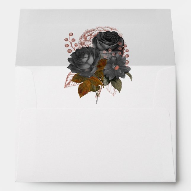 Elegant Black Flowers  Envelope (Back (Bottom))