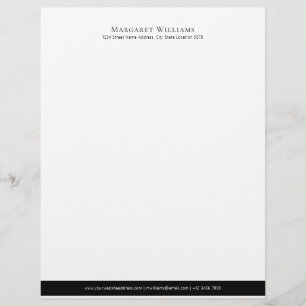 Elegant Black Footer Name Address Letterhead