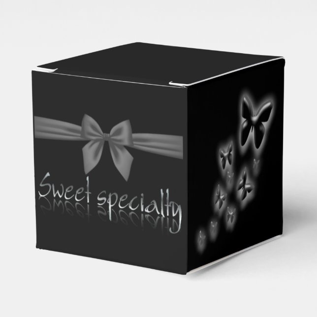 elegant black for sweets favor boxes (Front Side)