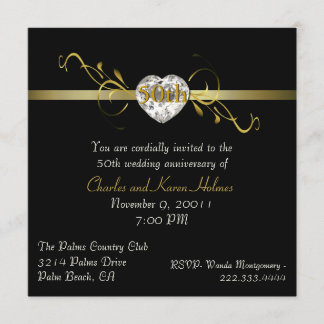 Elegant Black Formal Anniversary Invitation