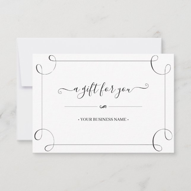 Elegant Black Frame Customized Gift Certificate (Front)
