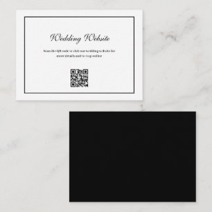 elegant black frame QR code wedding website Enclosure Card