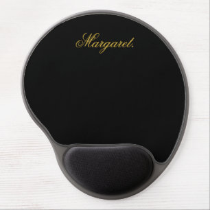Elegant Black Gel Mouse Pad Featuring Your Name