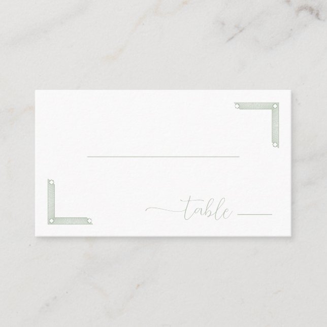 Elegant Black Geometric Lines Place Card (Front)